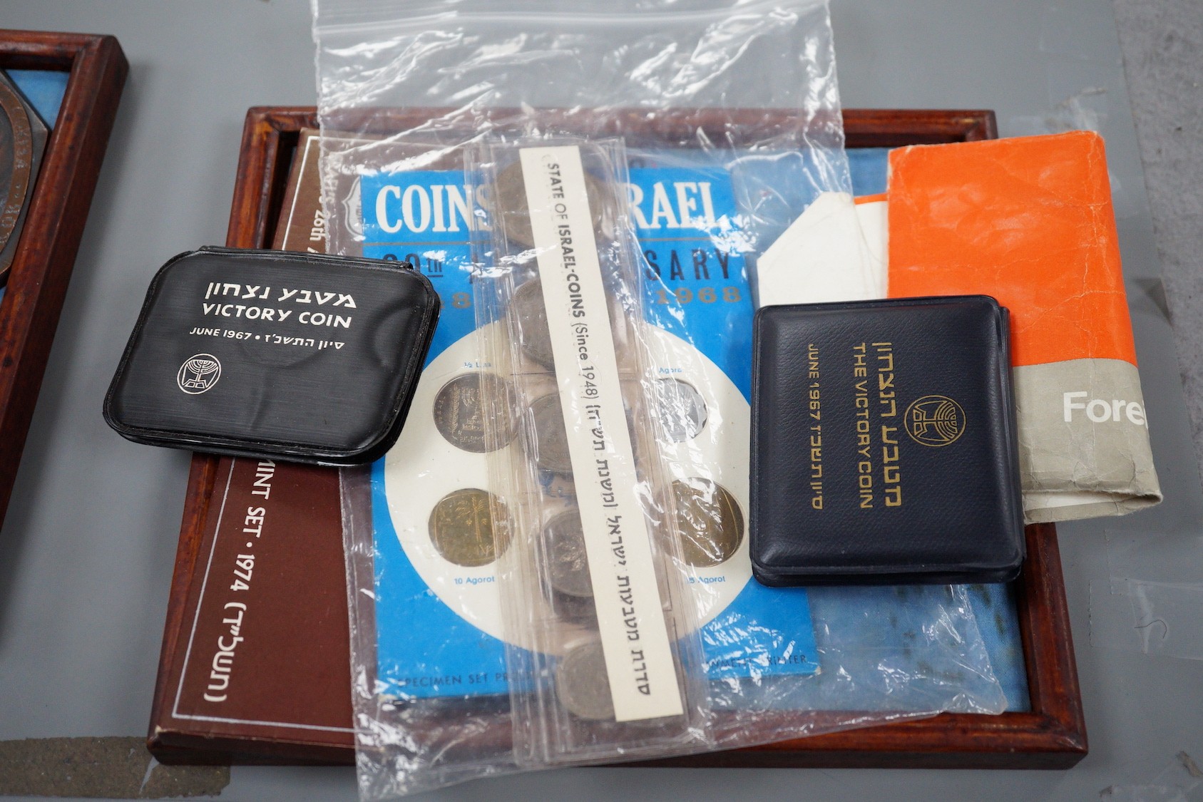 Soviet Union coin, medals, Communist Party badges and Israel commemorative coins and medals